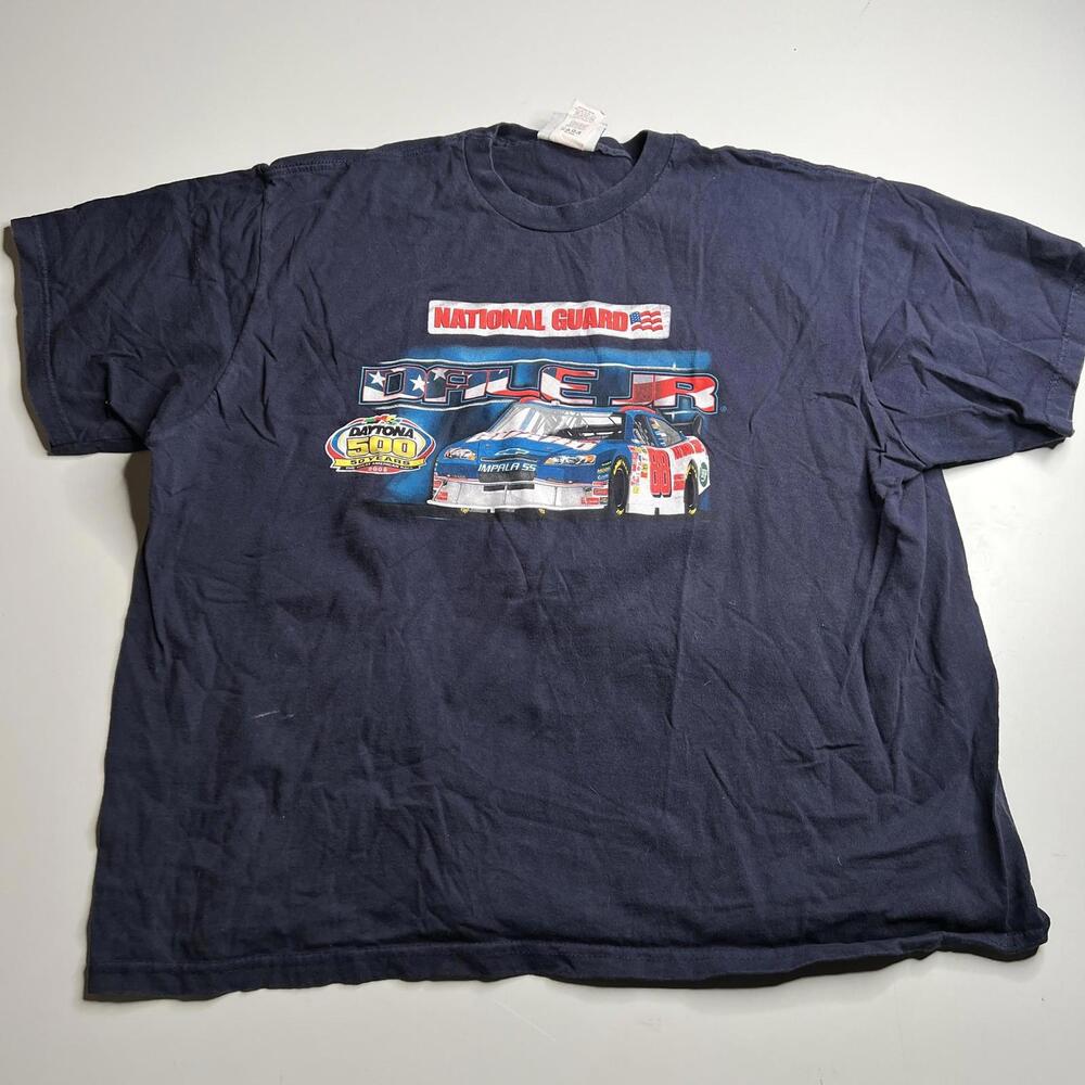 Dale Earnhardt Jr 88 Shirt Mens 2XL Blue NASCAR Daytona 500 National Guard Tee‎